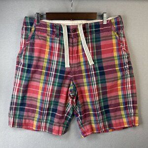 Polo Ralph Lauren Prospect Shorts Men's Size 36 Red Plaid Hipster Cotton Short‎
